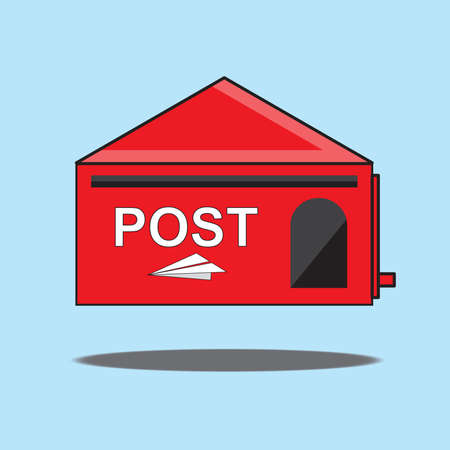 Red post box, Vector illustration.のイラスト素材