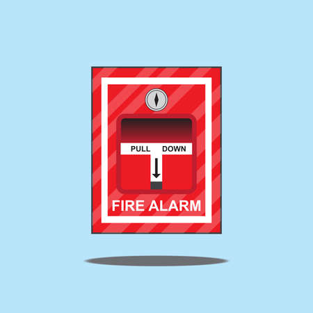 Fire alarm system, equipment with flat style design, Vector illustration.のイラスト素材