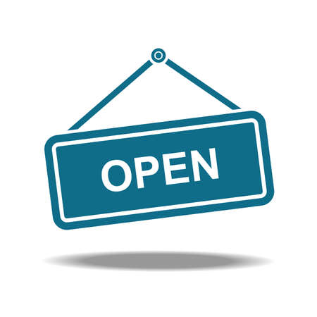 Open sign icon with modern flat style, Vector illustration.のイラスト素材