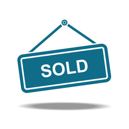 Sold sign icon with modern flat style, Vector illustration.のイラスト素材