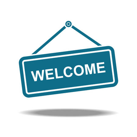 Welcome sign icon with modern flat style, Vector illustration.のイラスト素材