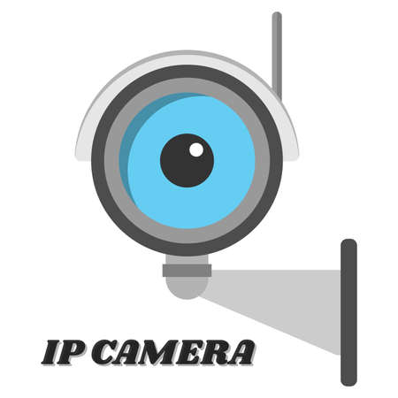 Security IP camera with flat design, Vector element.のイラスト素材