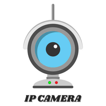 Security IP camera with flat design, Vector element.のイラスト素材