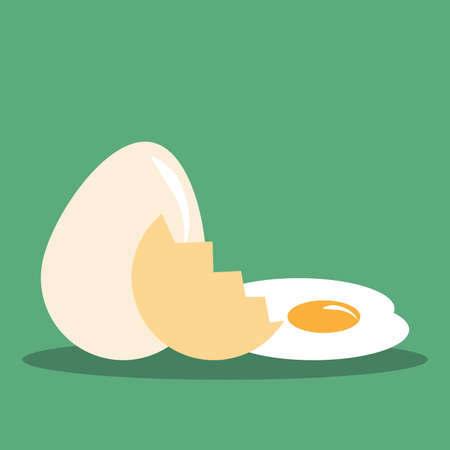 Eggs flat icon, chicken egg with breakfast, Vector illustration.のイラスト素材
