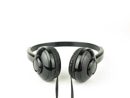 Black modern Headset Isolated on white background.の写真素材