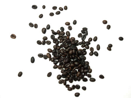Coffee beans isolated on white background, Close up.の写真素材