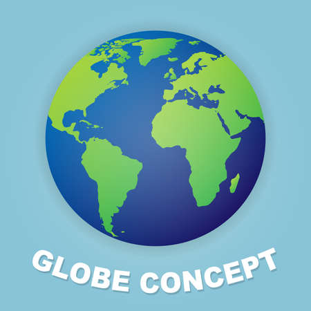 Globe world map concept with shadow on white background.のイラスト素材