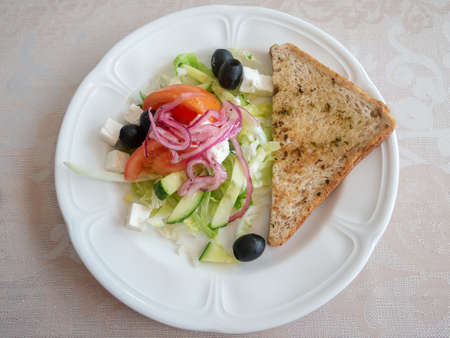 Breakfast Healthy Grilled Sandwich with saladの写真素材