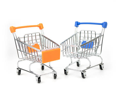 Shopping Cart, Push Cart isolated on white backgroundの写真素材