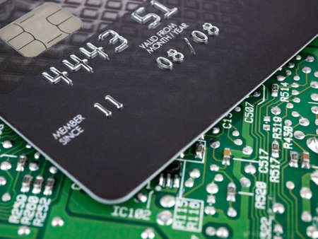 Technology credit card on printed board circuit