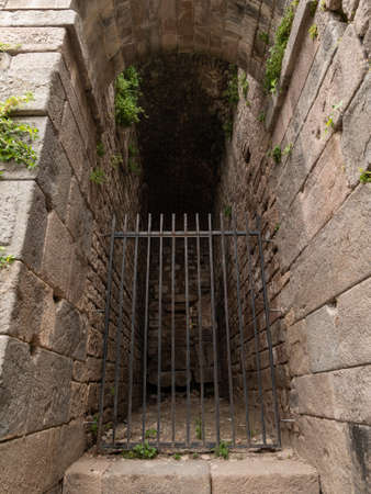 The ruins of an open air museum Acropolis, Pergamon, Turkey.のeditorial素材