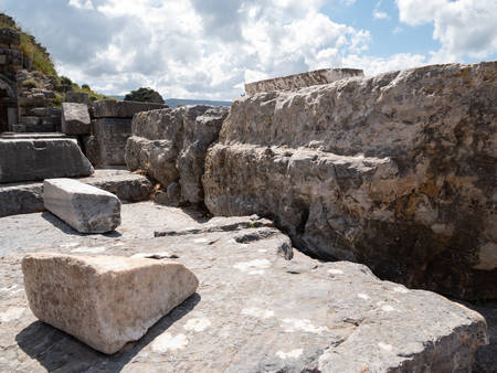 Ruins of the ancient city Ephesus, the ancient Greek city in Turkey, in a beautiful summer day.のeditorial素材