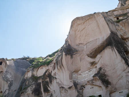 Cave town and rock formations in Zelve Valley, Cappadocia, Turkey.のeditorial素材