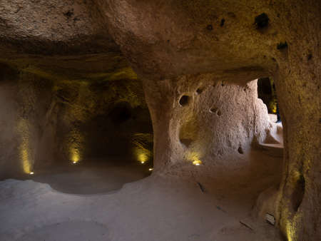Uchisar Castle in Cappadocia Region of Turkey.のeditorial素材