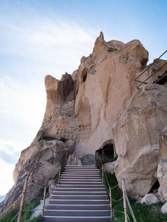 Uchisar Castle in Cappadocia Region of Turkey.のeditorial素材