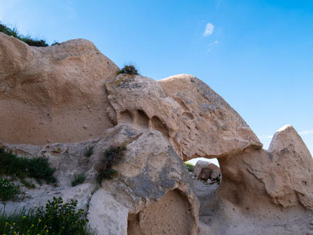 Uchisar Castle in Cappadocia Region of Turkey.のeditorial素材