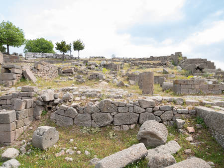 The ruins of an open air museum Acropolis, Pergamon, Turkey.