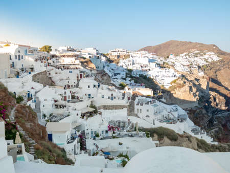 Sunset view from Oia, Santorini island, Greece.の写真素材