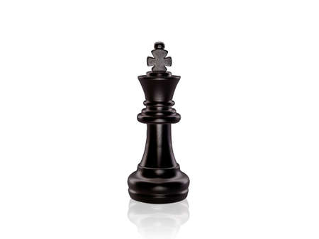 The black King Chess pieces battle  on white backgroundの写真素材