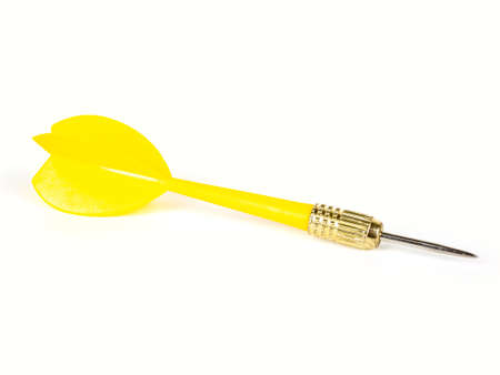 Yellow Dart Isolated on White Backgroundの写真素材