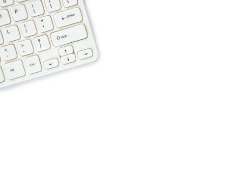 Modern wireless keyboard Isolated on white background with copy space.の写真素材