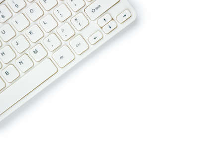 Modern wireless keyboard Isolated on white background with copy space.
