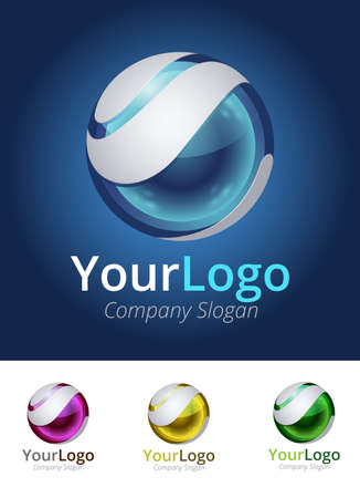 3D Sphere Logo. Vector image. Dynamic and modern conceptのイラスト素材