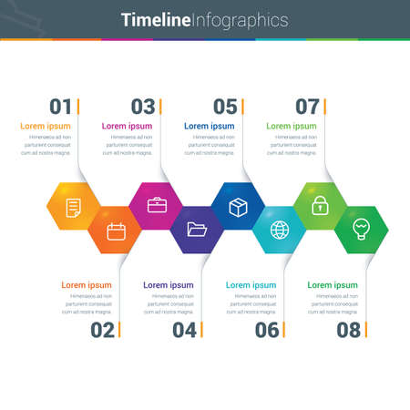 Clean and Colourful TimeLine Infographicsのイラスト素材