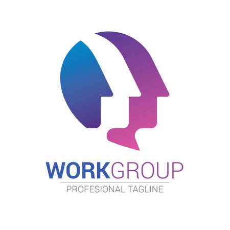 Marketing team work abstract sign Branding Identity Corporate vector logo design template Isolated on a white backgroundのイラスト素材