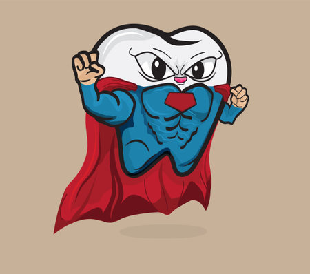 illustration of super teeth Vector Art, Icons, and Graphics by amanskydesainのイラスト素材