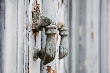 Old iron ring knockerの写真素材