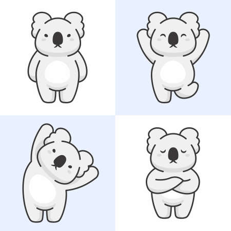 Vector set of cute koala charactersのイラスト素材