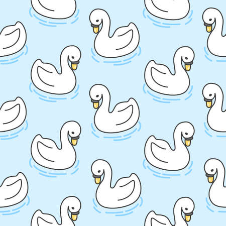 Swan Seamless Pattern Backgroundのイラスト素材