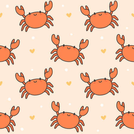 Cute crab Seamless Pattern Backgroundのイラスト素材