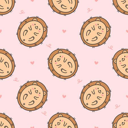 Cute hedgehog Seamless Pattern Backgroundのイラスト素材
