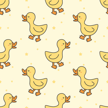 Cute duck Seamless Pattern Backgroundのイラスト素材