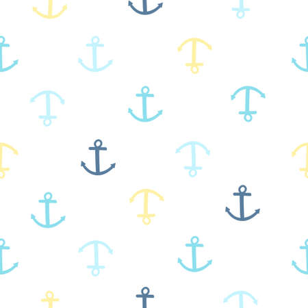 Anchor seamless background repeating pattern, wallpaper background, cute seamless pattern backgroundのイラスト素材