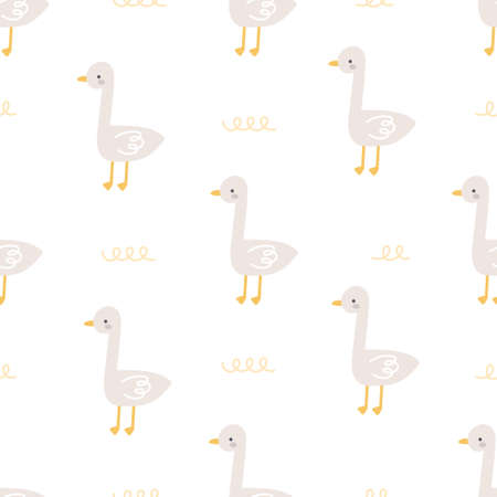 Duck seamless background repeating pattern, wallpaper background, cute seamless pattern backgroundのイラスト素材