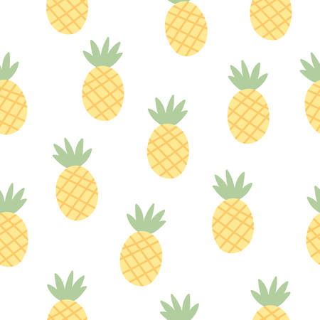 Pineapple seamless background repeating pattern, wallpaper background, cute seamless pattern backgroundのイラスト素材