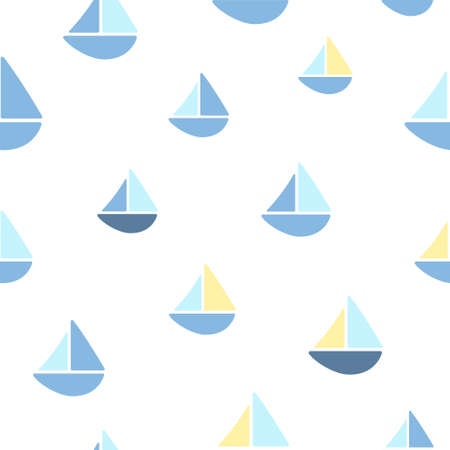Sailboat seamless background repeating pattern, wallpaper background, cute seamless pattern backgroundのイラスト素材