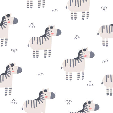 Zebra seamless background repeating pattern, wallpaper background, cute seamless pattern backgroundのイラスト素材