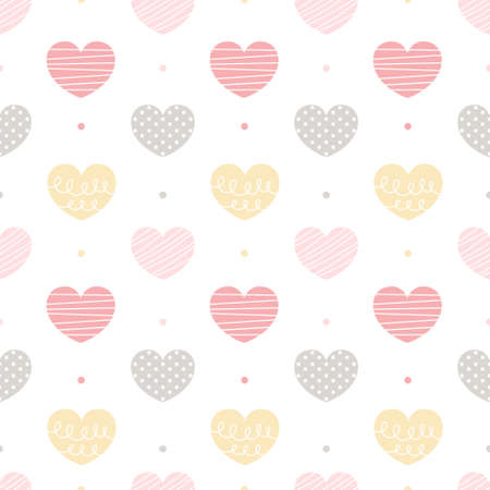 Heart seamless background repeating pattern, wallpaper background, cute seamless pattern backgroundのイラスト素材