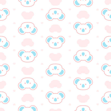 Cute koala seamless background repeating pattern, wallpaper background, cute seamless pattern backgroundのイラスト素材