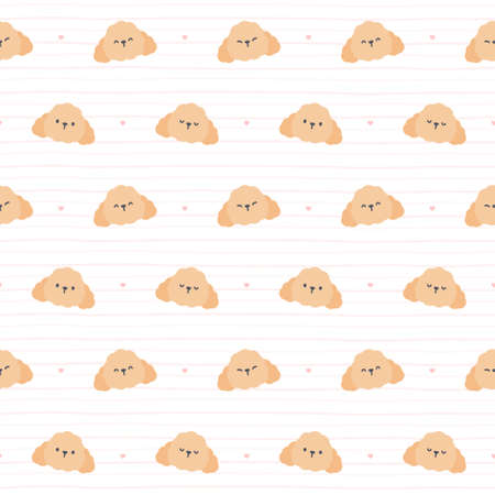 Ice cream seamless background repeating pattern, wallpaper background, cute seamless pattern backgroundのイラスト素材