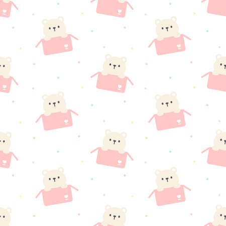 Ice cream seamless background repeating pattern, wallpaper background, cute seamless pattern backgroundのイラスト素材