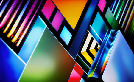 Colorful abstract background with squares. 3d rendering, 3d illustration.