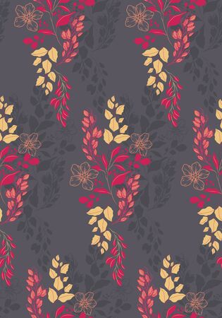 Madras Floral Flourish Wallpaper, Decorative Wallpaper, Fabric, Background, Classic Floral Patternの写真素材