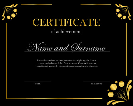Creative certificate, diploma. Frame for diploma, certificate. Certificate template with elegant border frame, Diploma design for graduation or completion.のイラスト素材
