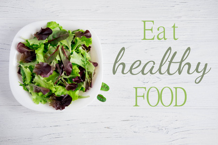 Healthy food. Banner with the inscription about a healthy lifestyle .の写真素材