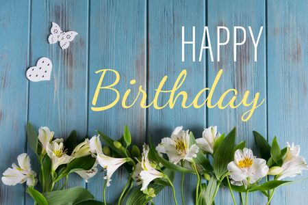 Happy Birthday to You. Birthday card design with flowers for birthday. Birthday card for mother, girl.の写真素材